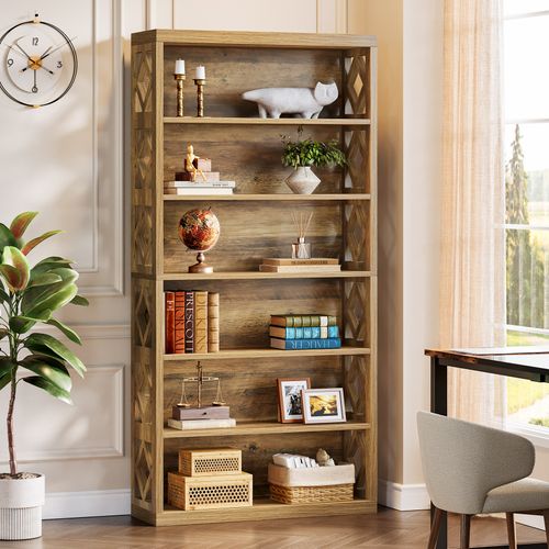 Bibliothèque De 190 Cm De Haut, Étagère Industrielle à 7 Niveaux Avec Rangement