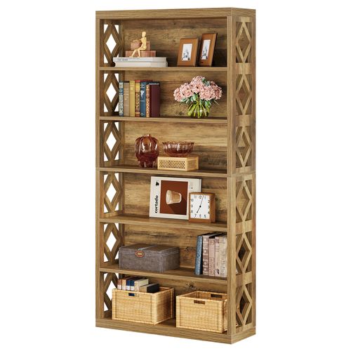 Bibliothèque De 190 Cm De Haut, Étagère Industrielle à 7 Niveaux Avec Rangement