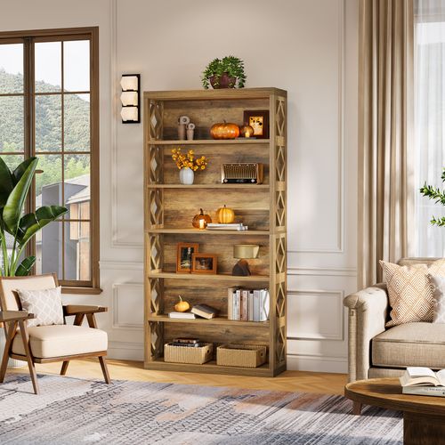 Bibliothèque De 190 Cm De Haut, Étagère Industrielle à 7 Niveaux Avec Rangement