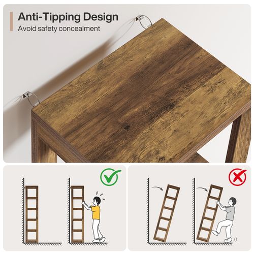 Bibliothèque à 5 Niveaux, Étagère D'angle Étroite De 180 Cm De Haut, Idéale Pour Les Petits Espaces