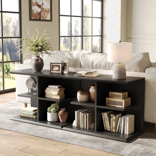 Tables D'appoint Noires Pour Salon, Table D'appoint à 3 Niveaux Avec Rangement