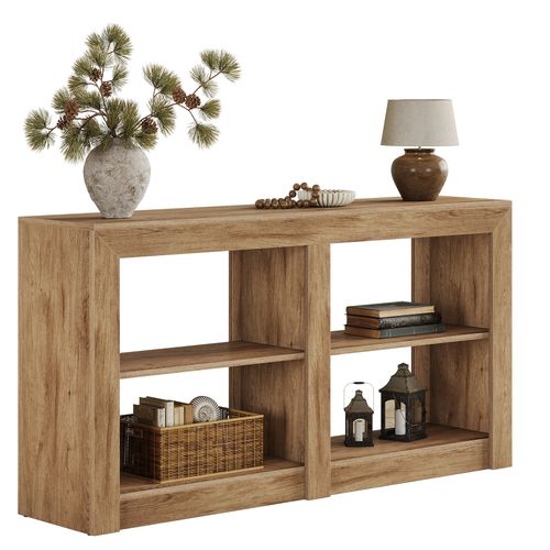 Table D'entrée De 150 Cm Avec Étagère à 2 Niveaux, Design Rectangulaire, Console Pour Canapé