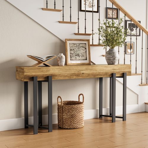 Console De 160 Cm Pour Entrée, Style Industriel, à Placer Derrière Un Canapé