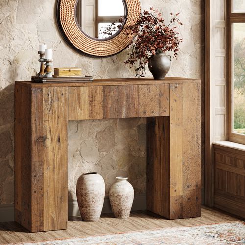 Console De Style Campagnard De 100 Cm, Table D'entrée Étroite Avec Tiroir