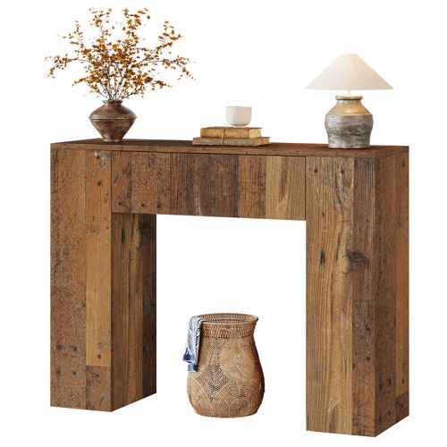 Console De Style Campagnard De 100 Cm, Table D'entrée Étroite Avec Tiroir