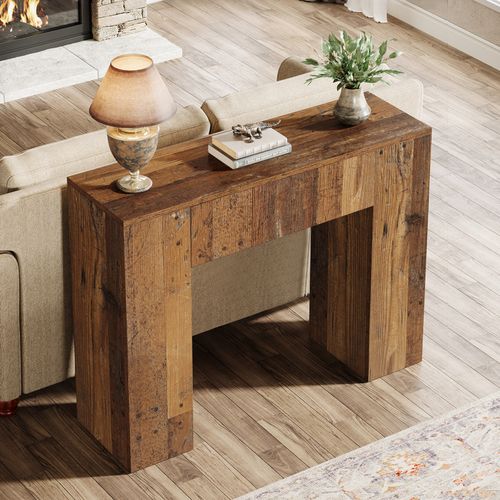 Console De Style Campagnard De 100 Cm, Table D'entrée Étroite Avec Tiroir