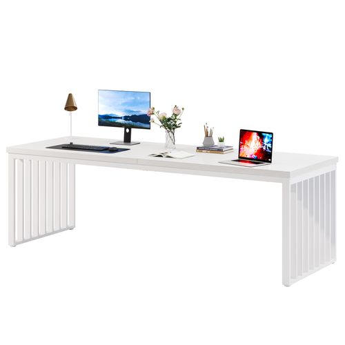 Bureau De 180 Cm, Grand Bureau D'ordinateur, Bureau PC, Bureau Avec Cadre En Métal Robuste