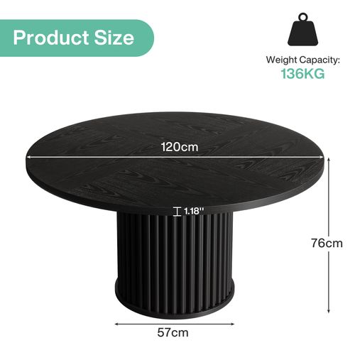 Table à Manger Ronde Pour 4 à 6 Personnes, Table De Cuisine Circulaire Moderne De 120 Cm