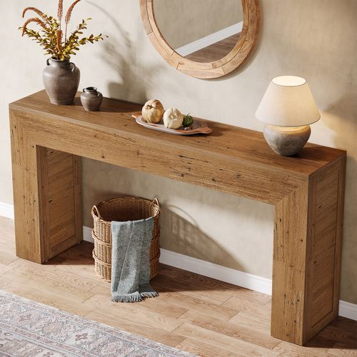 Console D'entrée De 160 Cm, Console De Canapé De Style Ferme Derrière Le Canapé