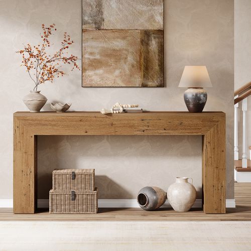 Console D'entrée De 160 Cm, Console De Canapé De Style Ferme Derrière Le Canapé