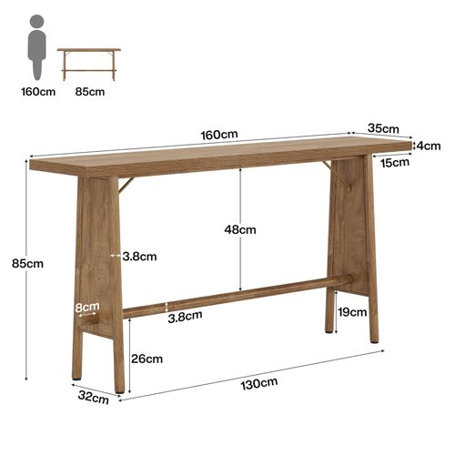 Table D'entrée De 160 Cm De Long, Console De Canapé Moderne Derrière Le Canapé Pour L'entrée