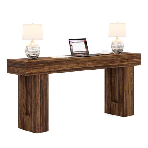Console Rectangulaire En Bois De 160 Cm De Long, Idéale Derrière Le Canapé, Style Ferme