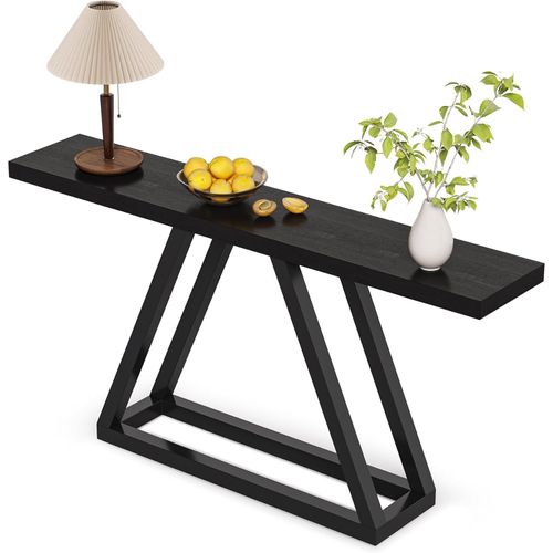 Console Étroite De 160 Cm, Table De Canapé Longue Derrière Le Canapé Pour Entrée, Couloir, Noir