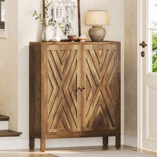 Meuble à Chaussures à 5 Niveaux Pour Entrée, Meuble De Rangement Marron Avec Étagères Réglables