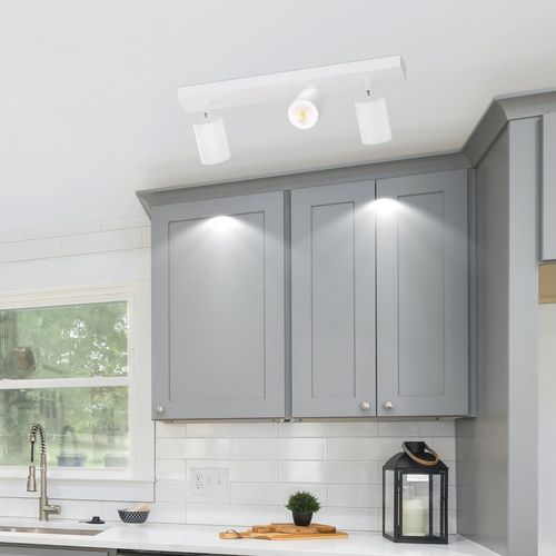 Spot 3 Spots 25 W, Gu10, Blanc Rotatif à 350° Plafonnier