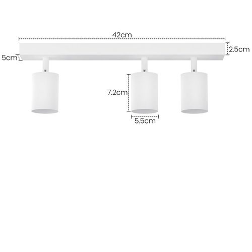 Spot 3 Spots 25 W, Gu10, Blanc Rotatif à 350° Plafonnier