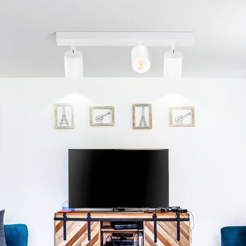 Spot 3 Spots 25 W, Gu10, Blanc Rotatif à 350° Plafonnier