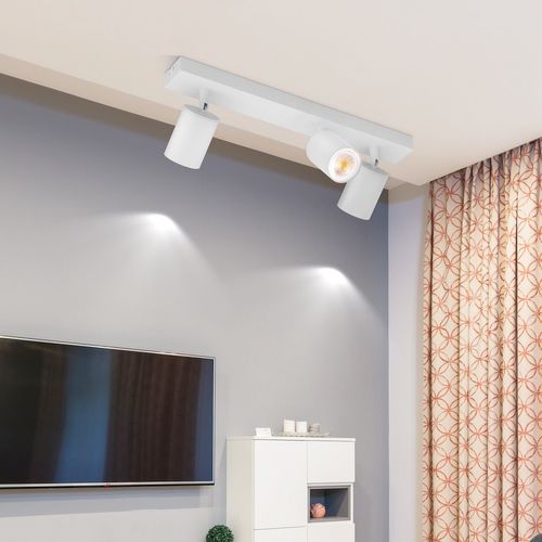 Spot 3 Spots 25 W, Gu10, Blanc Rotatif à 350° Plafonnier