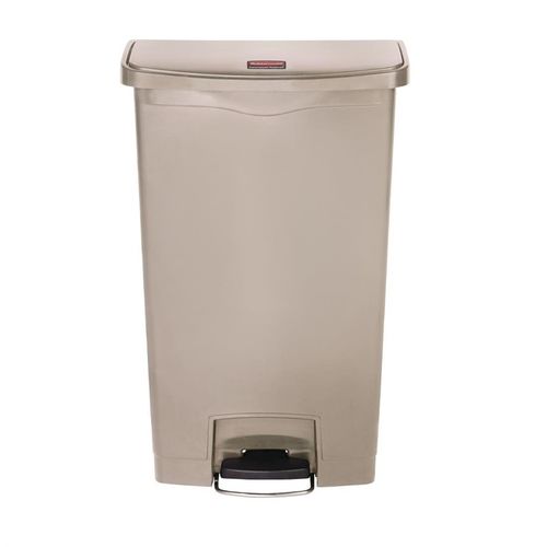 Poubelle à Pédale Frontale Slim Beige 68l -