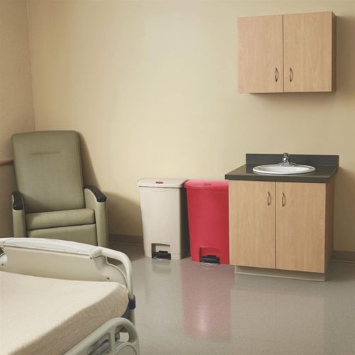 Poubelle à Pédale Frontale Slim Jim Rouge 50l -