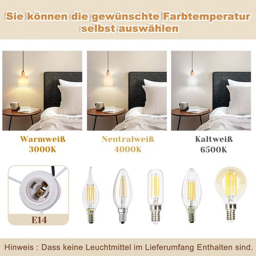 Suspension Bois Blanc Diamètre 173 Cm E14 1 Flamme Vintage Rustique Couloir Lampe Tissu Restaurant