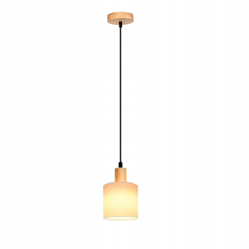 Suspension Bois Blanc Diamètre 173 Cm E14 1 Flamme Vintage Rustique Couloir Lampe Tissu Restaurant