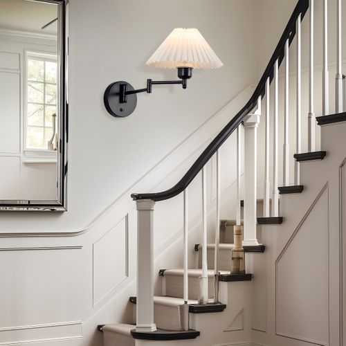 Lot De 2 Appliques Applique D'intérieur Vintage E27 Abat-jour Rétro Éclairage Mural Orientable 40w