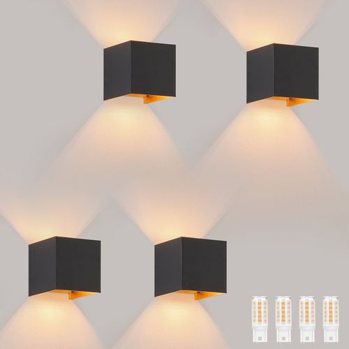 Applique LED 3w 4 Pièces G9 Lampe Intérieure Noire Et Dorée Étanche Double Faisceau Réglable