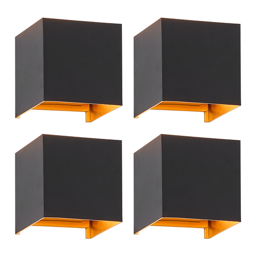 Applique LED 3w 4 Pièces G9 Lampe Intérieure Noire Et Dorée Étanche Double Faisceau Réglable