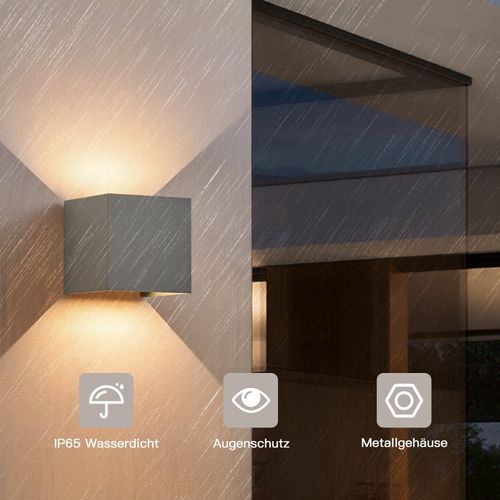 Applique LED 5w,4 Pièces Lampe Muraleintérieure Gris，double Faisceau Réglable Étanche Ip65 3000k