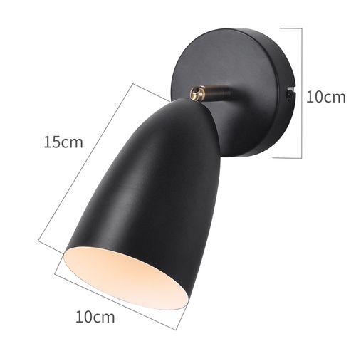 Applique Murale D'intérieur Noire - Spot Mural Vintage Pour Chambre à Coucher Rétro Gu10