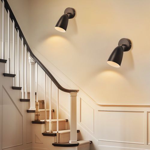 Applique Murale D'intérieur Noire - Spot Mural Vintage Pour Chambre à Coucher Rétro Gu10