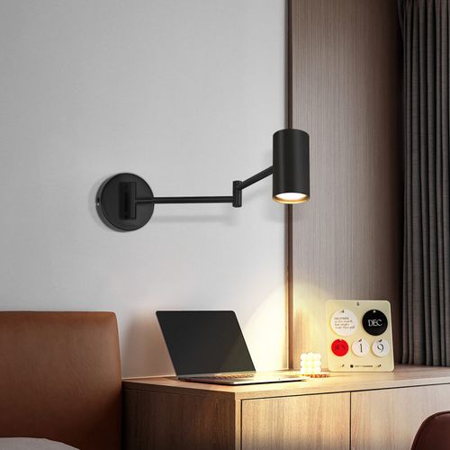 Lot De 2 Applique Murale Intérieur Noir Vintage Pivotant Métal Rétro Gu10