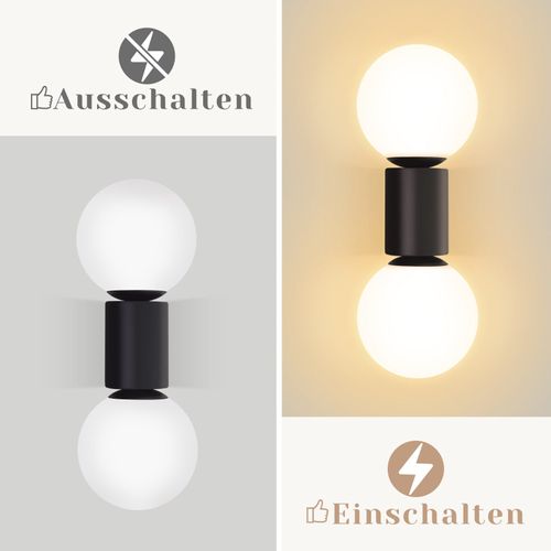 Applique Murale D'intérieur Moderne En Verre Blanc Noir 2 Ampoules Max 25w G9 (sans Ampoule)