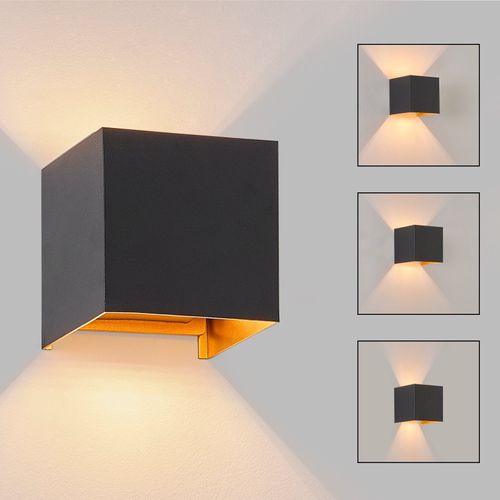 Applique LED 3w -g9 Lampe Murale Noire Et Dorée Étanche Double Faisceau Réglable Ip65 230v 3000k