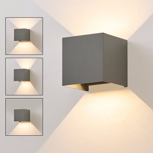Applique LED 5w -lampe Murale Extérieur/intérieure Gris,double Faisceau Réglable Étanche