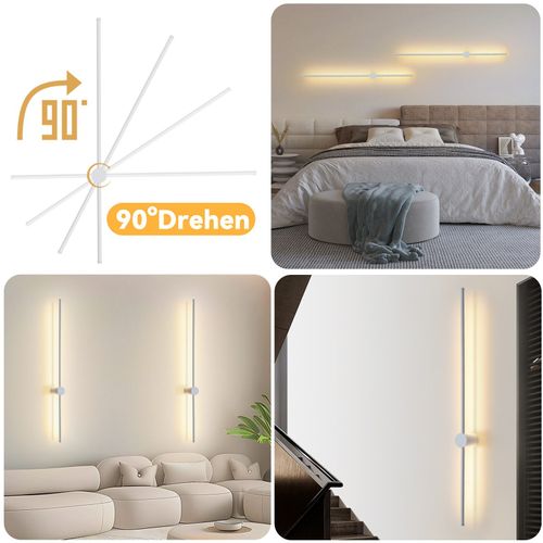 Applique Murale LED Applique Intérieure Moderne 100 Cm Blanc Chaud 3000 K Orientable