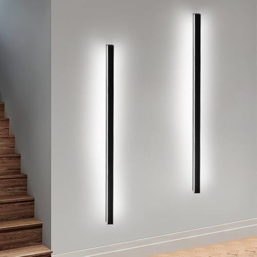 Ensemble De 2 Appliques Muralesd'intérieur Noir  100 Cm Éclairage Mural  Moderne Couloir 32 W