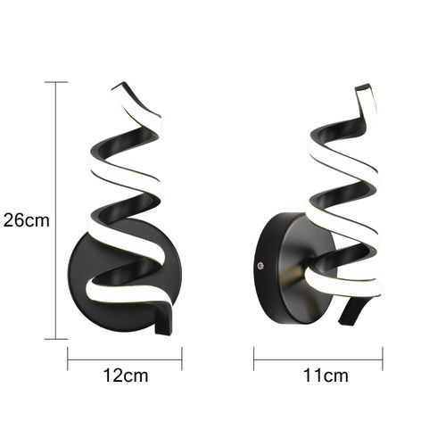 Applique Murale LED D'intérieur Noire Moderne 7 W Pour Escalier Blanc Chaud 3000 K