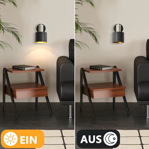 Applique Murale Intérieur Spot Mural Vintage Noir 330° Pivotant E27 Petit Métal