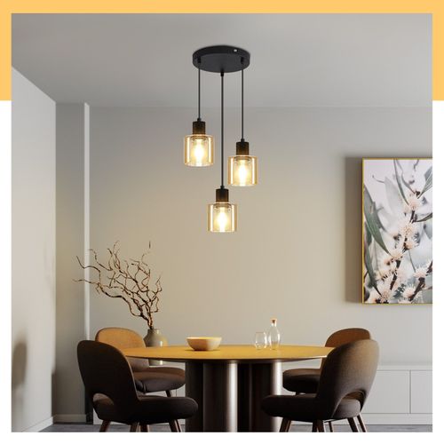 Suspension Table à Manger Lampe Suspendue Vintage 3 Ampoules Lampe De Table à Manger Suspendue E27