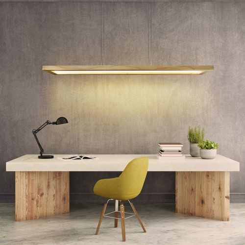 Suspension Salle à Manger Bois 38w Dimmable Avec Télécommande 100cm Suspension LED