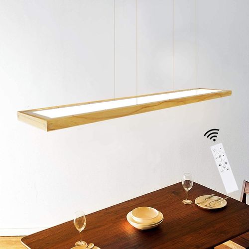 Suspension Salle à Manger Bois 38w Dimmable Avec Télécommande 100cm Suspension LED