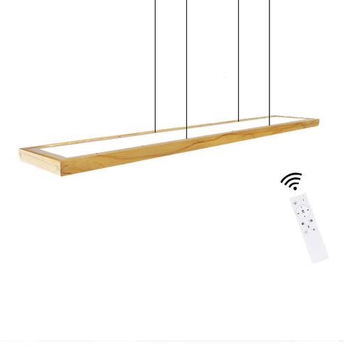 Suspension Salle à Manger Bois 38w Dimmable Avec Télécommande 100cm Suspension LED
