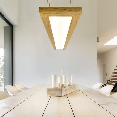 Suspension Salle à Manger Bois 38w Dimmable Avec Télécommande 100cm Suspension LED