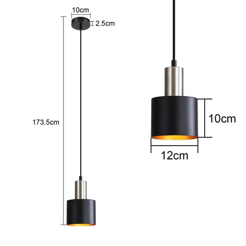 Lampe Suspendue Table à Manger Suspension E27 Suspension Noire Rétro Table De Chevet Réglable