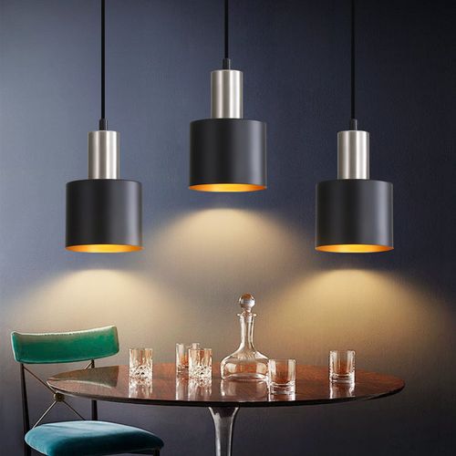 Lampe Suspendue Table à Manger Suspension E27 Suspension Noire Rétro Table De Chevet Réglable