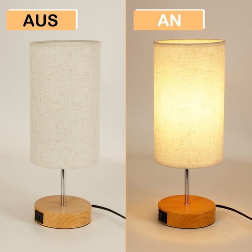 Lot De 2 Lampe De Table Tactile Dimmable E27 Lampe De Chevet Salon Abat-jour En Tissu Moderne