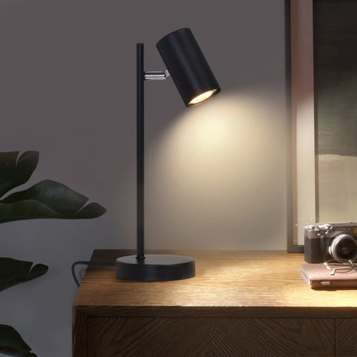 Lampe De Chevet Lampe De Table Noire Salon Pivotante 350° Gu10 Métal Bureau