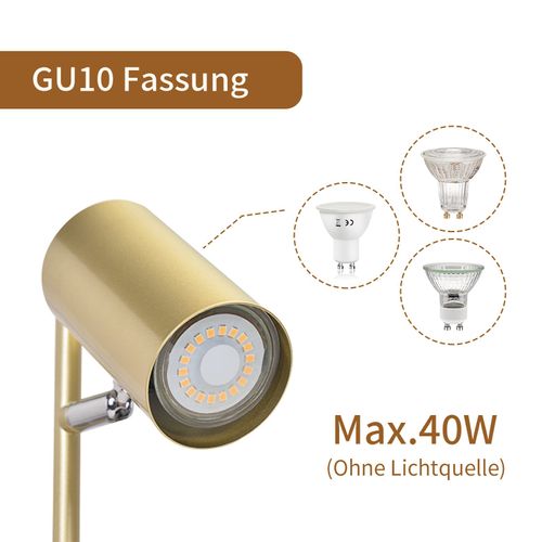 Lampe De Chevet Lampe De Table De Salon Or Pivotante 350° Gu10 Or En Métal Bureau